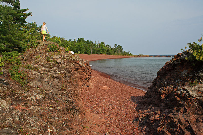 climbing on the rocks at hunters point